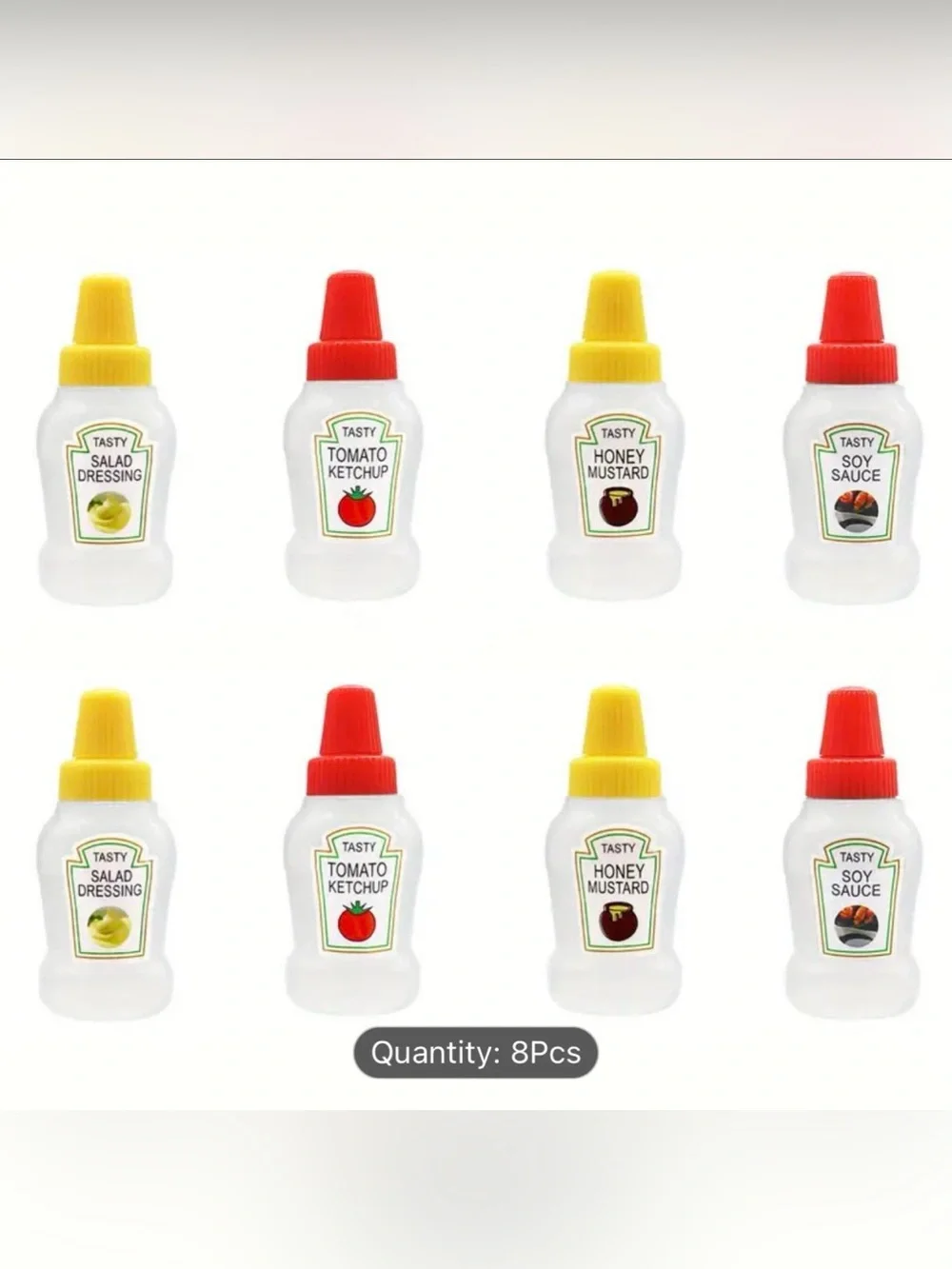 4 Piece Mini Portable Condiment Bottles - Perfect For On-the-Go Travelers